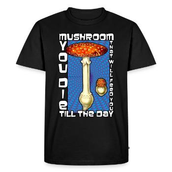 Amanita Muscaria Evolution Fly Agaric - Men's Premium Organic T-Shirt - black - Front - Nico (187cm)