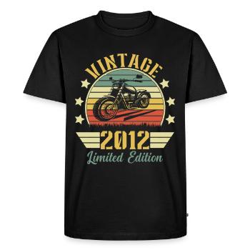 Vintage 2012 Rétro Moto Cadeau D'anniversaire - T-shirt Premium bio Homme - noir - Devant - Nico (187cm)