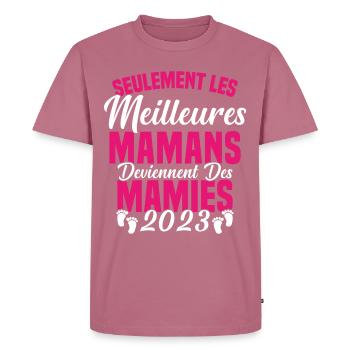 Les Meilleures Mamans Deviennent des Mamie 2023 - T-shirt Premium bio Homme - mauve - Devant - Nico (187cm)