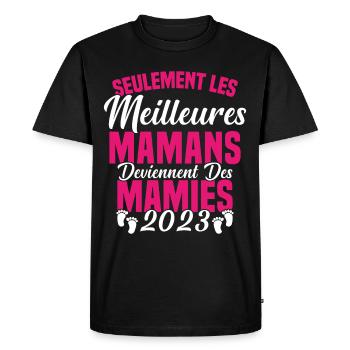 Les Meilleures Mamans Deviennent des Mamie 2023 - T-shirt Premium bio Homme - noir - Devant - Nico (187cm)