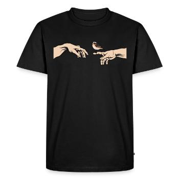 Tarier des prés Oiseau de l'année Tarier des prés - T-shirt Premium bio Homme - noir - Devant - Nico (187cm)