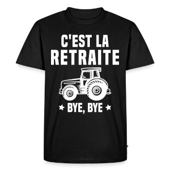 C'est la retraite Bye Bye le cadeau agriculteur - T-shirt Premium bio Homme - noir - Devant - Nico (187cm)