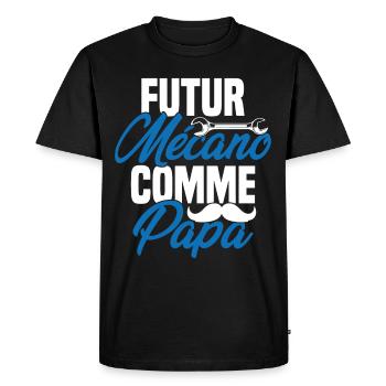 Futur mécano comme papa Cadeau futur mécano - T-shirt Premium bio Homme - noir - Devant - Nico (187cm)
