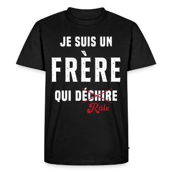 Frère râleur cadeau drôle humour rigolo - T-shirt Premium bio Homme - noir - Devant - Nico (187cm)
