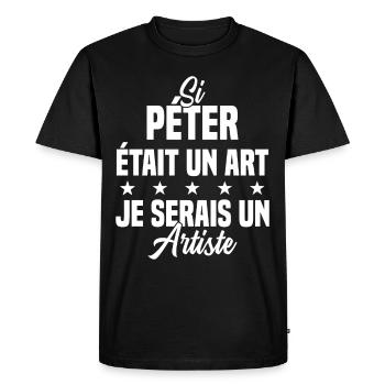 Humour Si péter était un art je serais un artiste - T-shirt Premium bio Homme - noir - Devant - Nico (187cm)