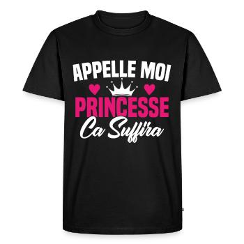 HUMOUR APPELLE MOI PRINCESSE - T-shirt Premium bio Homme - noir - Devant - Nico (187cm)