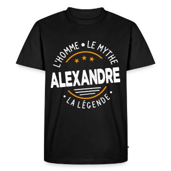 Alexandre L'Homme Le Mythe La Légende Cadeau - T-shirt Premium bio Homme - noir - Devant - Nico (187cm)