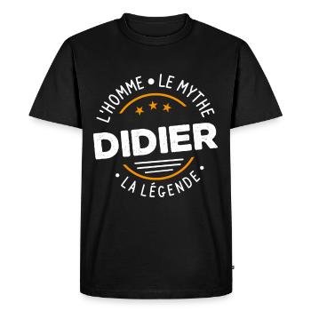 Didier L'Homme Le Mythe La Légende Cadeau Humour - T-shirt Premium bio Homme - noir - Devant - Nico (187cm)