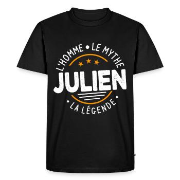 Julien L'Homme Le Mythe La Légende Humour Cadeau - T-shirt Premium bio Homme - noir - Devant - Nico (187cm)