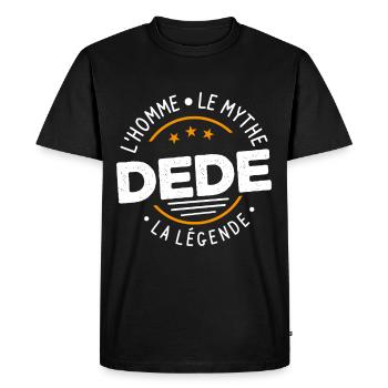 Dede l'homme le mythe la légende Cadeau Humour - T-shirt Premium bio Homme - noir - Devant - Nico (187cm)