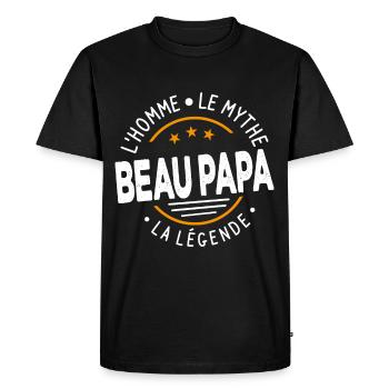 Beau-papa L'homme Le Mythe La Légende Cadeau - T-shirt Premium bio Homme - noir - Devant - Nico (187cm)