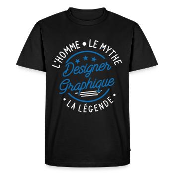 Designer Graphique L Homme Le Mythe La Légende - T-shirt Premium bio Homme - noir - Devant - Nico (187cm)