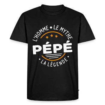 Grand-Père Pépé l'Homme le Mythe la Légende - T-shirt Premium bio Homme - noir - Devant - Nico (187cm)