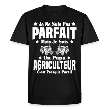 Pas Parfait Mais Je suis un Papa Agriculteur Cool - T-shirt Premium bio Homme - noir - Devant - Nico (187cm)