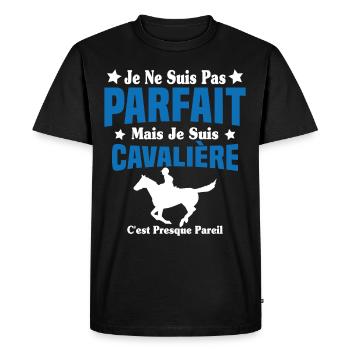 Je ne suis pas Parfait mais je suis Cavalière - T-shirt Premium bio Homme - noir - Devant - Nico (187cm)