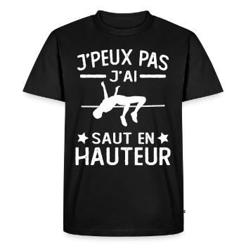 Je Peux Pas J'ai saut en hauteur athlète humour - T-shirt Premium bio Homme - noir - Devant - Nico (187cm)