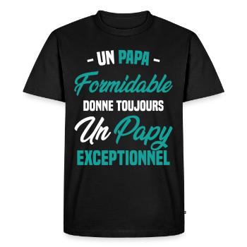 Papa Formidable Donne Toujours Papy Exceptionnel - T-shirt Premium bio Homme - noir - Devant - Nico (187cm)