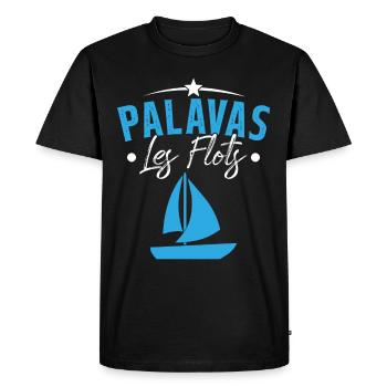 palavas les flots bateau herault cadeau - T-shirt Premium bio Homme - noir - Devant - Nico (187cm)