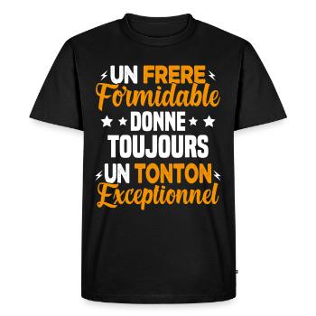 Cadeau pour Frère / Oncle - Un Tonton Exceptionnel - T-shirt Premium bio Homme - noir - Devant - Nico (187cm)