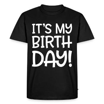 c'est mon anniversaire - T-shirt Premium bio Homme - noir - Devant - Nico (187cm)