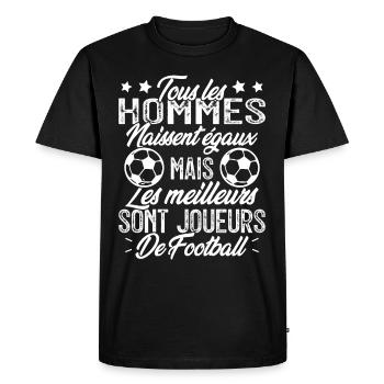 les hommes sont les meilleurs joueurs de football - T-shirt Premium bio Homme - noir - Devant - Nico (187cm)