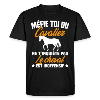 Drôle Cadeau Pour Un Cheval Et Un Cavalier - T-shirt Premium bio Homme - noir - Devant - Nico (187cm)