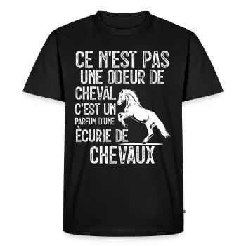 Chevaux Cavalière Cadeau Meilleur Montent à Cheval - T-shirt Premium bio Homme - noir - Devant - Nico (187cm)