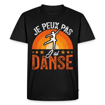 j'peux pas j'ai Danse - Retro Vintage - T-shirt Premium bio Homme - noir - Devant - Nico (187cm)