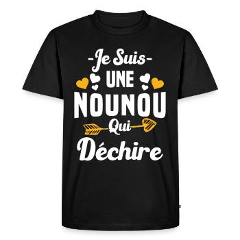 Je Suis Une Nounou Qui Déchire Humour Cadeau - T-shirt Premium bio Homme - noir - Devant - Nico (187cm)