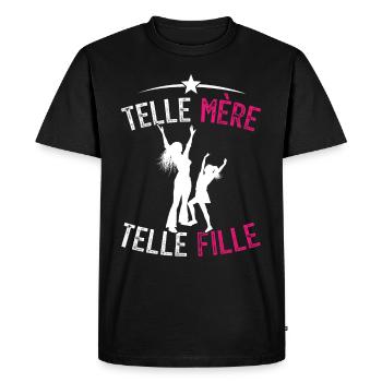 telle mère telle fille - humour mère et fillle - T-shirt Premium bio Homme - noir - Devant - Nico (187cm)