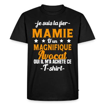 Mamie d'un magnifique Avocat Humour Cadeau - T-shirt Premium bio Homme - noir - Devant - Nico (187cm)
