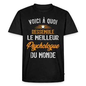 Voici à quoi ressemble le meilleur Psychologue - T-shirt Premium bio Homme - noir - Devant - Nico (187cm)
