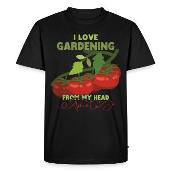 J’adore jardiner de ma tête Tomates - T-shirt Premium bio Homme - noir - Devant - Nico (187cm)