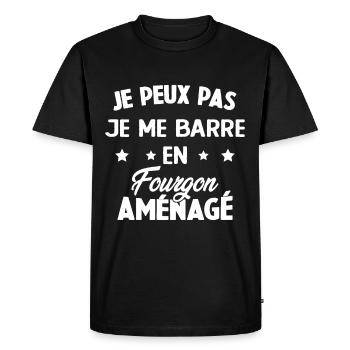 J'peux pas j'me barre en fourgon aménagé - T-shirt Premium bio Homme - noir - Devant - Nico (187cm)