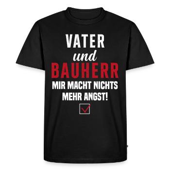 Papa et promoteur Rien ne me fait plus peur - T-shirt Premium bio Homme - noir - Devant - Nico (187cm)