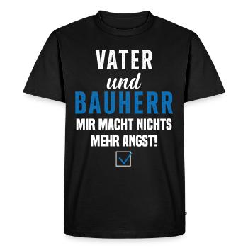 Papa et promoteur Rien ne me fait plus peur - T-shirt Premium bio Homme - noir - Devant - Nico (187cm)
