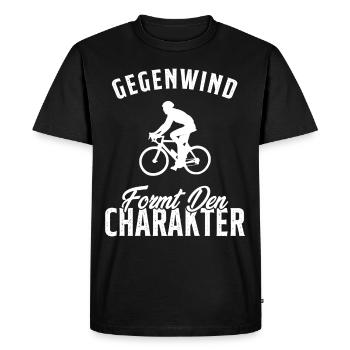Les vents contraires forgent le caractère - T-shirt Premium bio Homme - noir - Devant - Nico (187cm)