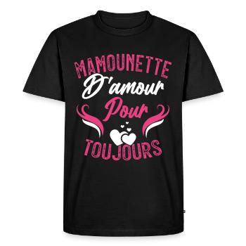 Femme Mamounette D'amour Cadeau Fête Des Mamie - T-shirt Premium bio Homme - noir - Devant - Nico (187cm)