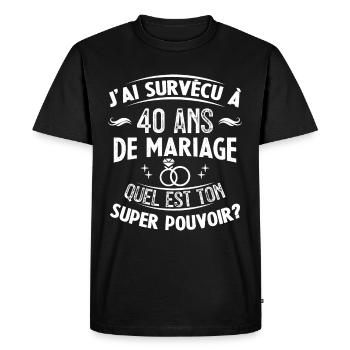 40 Ans De Mariage humoristique mariage - T-shirt Premium bio Homme - noir - Devant - Nico (187cm)