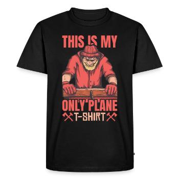Funny Woodworking Saying This is Plane - Men's Premium Organic T-Shirt - black - Front - Nico (187cm)