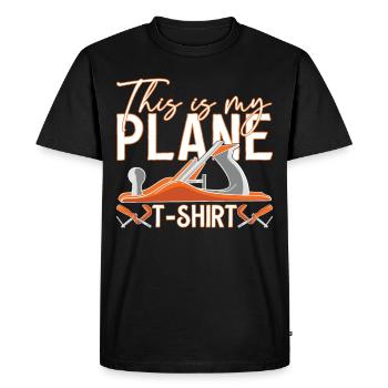 Funny Woodworking Saying This is Plane - Men's Premium Organic T-Shirt - black - Front - Nico (187cm)