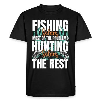 Résoudre la plupart des problèmes de pêche amusante - T-shirt Premium bio Homme - noir - Devant - Nico (187cm)