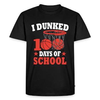 100 jours d'école Basket Cadeau Pour Enfants - T-shirt Premium bio Homme - noir - Devant - Nico (187cm)