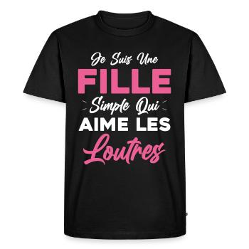 Je Suis Une Fille Simple Qui Aime Les Loutres - T-shirt Premium bio Homme - noir - Devant - Nico (187cm)