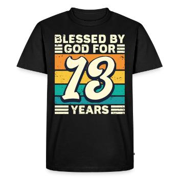 13 années de cadeaux d’anniversaire drôle de dicton - T-shirt Premium bio Homme - noir - Devant - Nico (187cm)