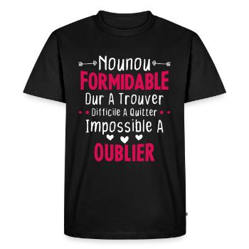 Nounou formidable Idée Cadeau Pour Nounou Famille - T-shirt Premium bio Homme - noir - Devant - Nico (187cm)