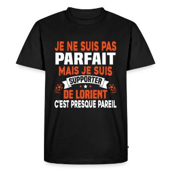 Pas Parfait mais Je suis Supporter de Lorient - T-shirt Premium bio Homme - noir - Devant - Nico (187cm)
