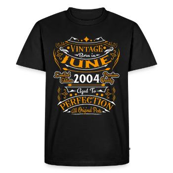 2004 Juin Vintage Nées En Juin 2004 Anniversaire - T-shirt Premium bio Homme - noir - Devant - Nico (187cm)