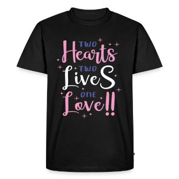 Two Hearts, Two Lives, One Love - Men's Premium Organic T-Shirt - black - Front - Nico (187cm)