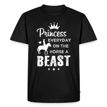 Princess Beast Rider Princess Horses Saying - T-shirt Premium bio Homme - noir - Devant - Nico (187cm)